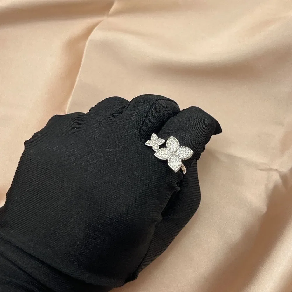 Silver Plated Stainless Stainless Steel Clover Ring - Picture 3 of 7